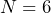 N=6