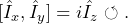 \begin{equation*}[\hat{I}_x,\hat{I}_y]  = i\hat{I}_z \circlearrowleft .\end{equation*}
