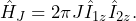 \begin{equation*}\hat{H}_J=2\pi J  \hat{I}_{1z}\hat{I}_{2z}.\end{equation*}